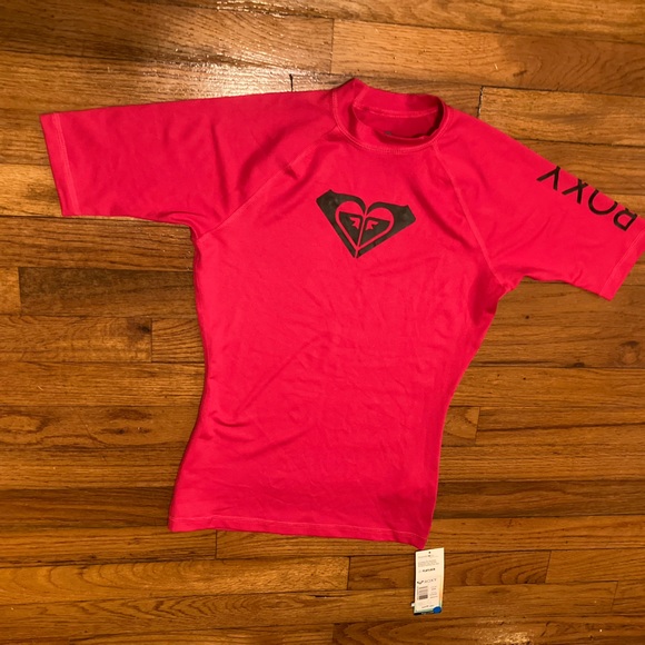*SOLD* Roxy UPF 50 pink swimming surfing shirt with logo BNWT sz medium - Picture 3 of 8